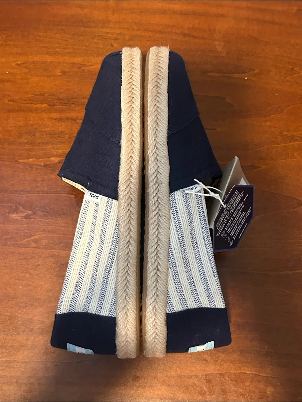 Toms Alpargata Rope Recycled Cotton University Navy stripe Slip-On Shoe6.5
